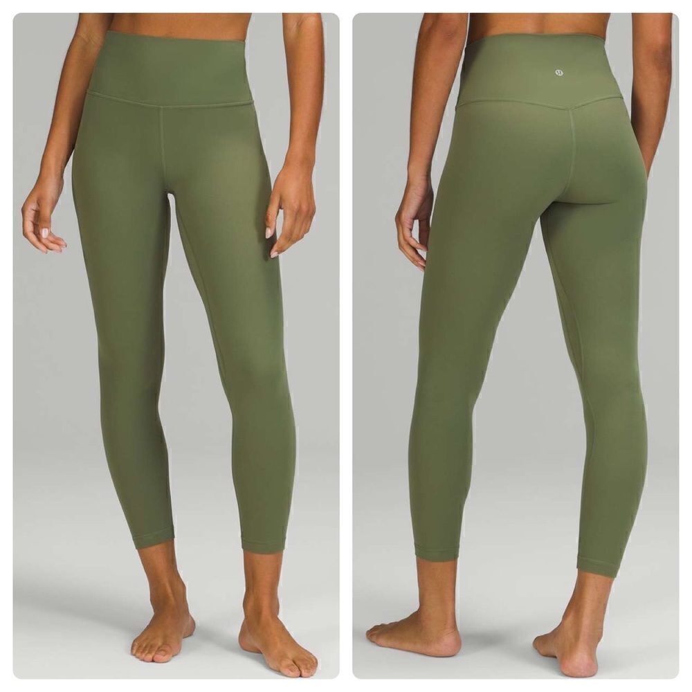 Lululemon Align High-Rise Pant 25" Green Twill Size 20 - Picture 1 of 7